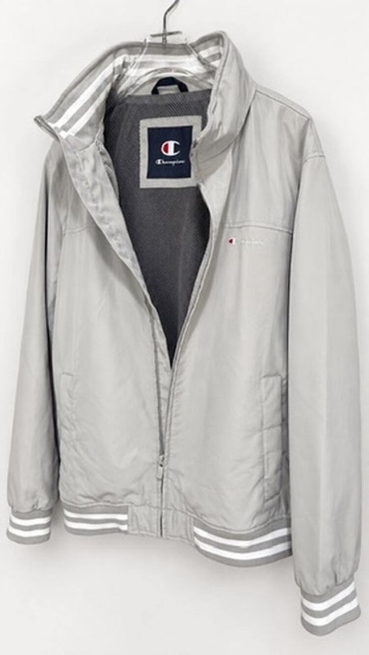 Champion Water Resistant Varsity Bomber Jacket (Oyster Grey)